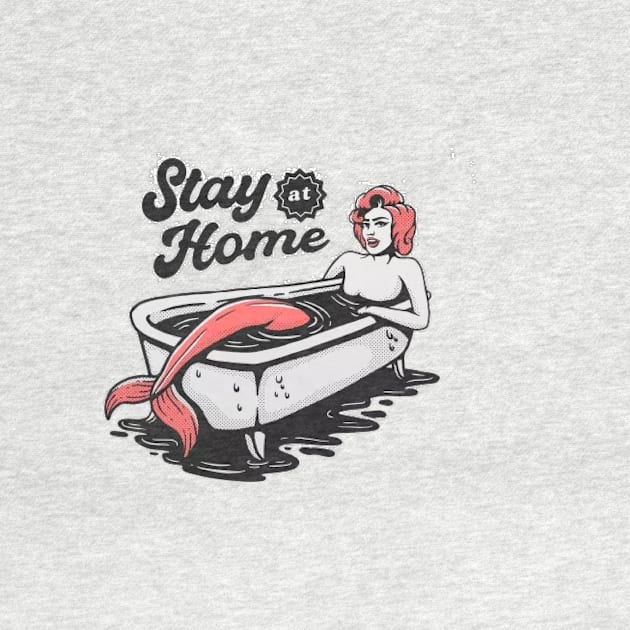 "Stay at home" funny logo print by Arts-Y